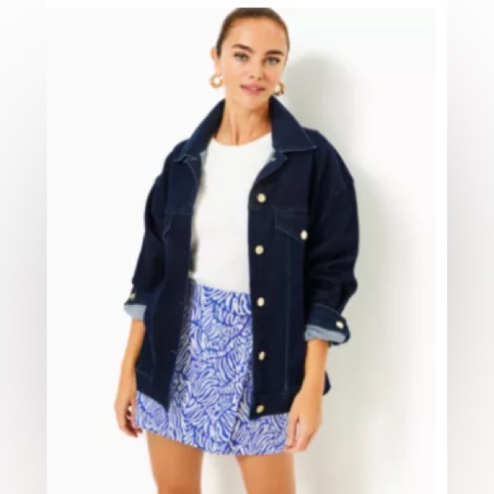 Lilly Pulitzer Denim Jacket L/XL NWT